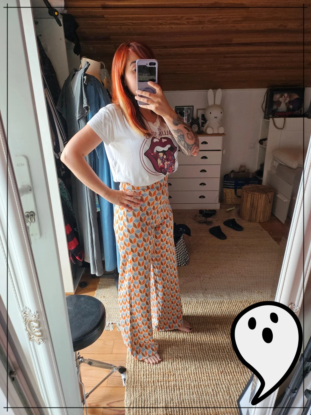 mooie hoge taille chique kleurrijke bobo retro chique pantalon – photo 4